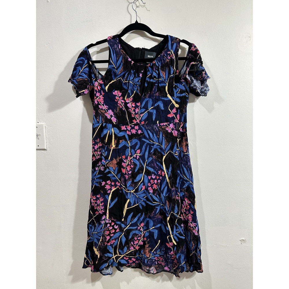 Maeve Anthropologie Women's Cold Shoulder Tropical Floral Midi Dress Size 12